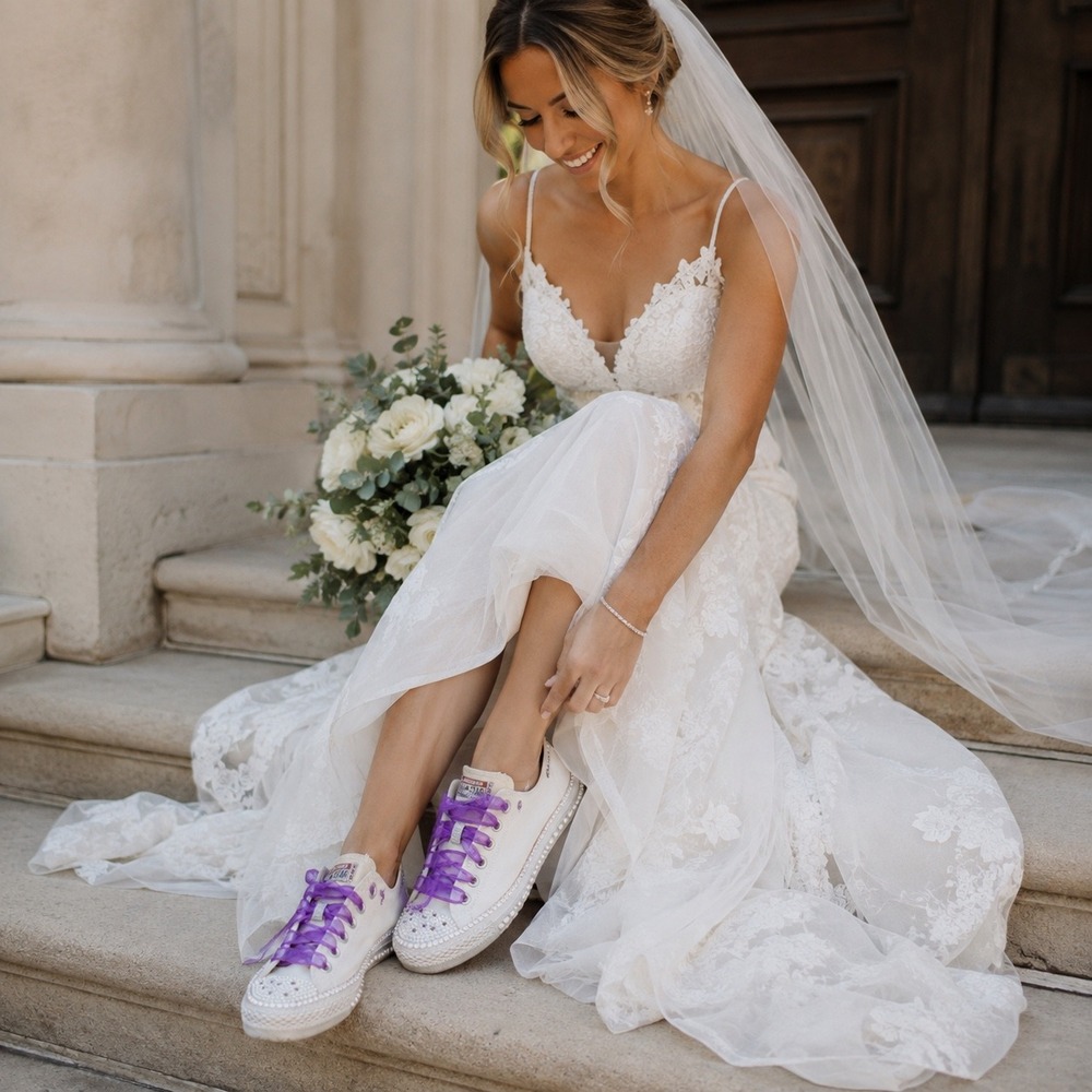 Custom White Converse Chuck Taylor All Star Low Top Sneakers Embellished 10.5 - Picture 2 of 14